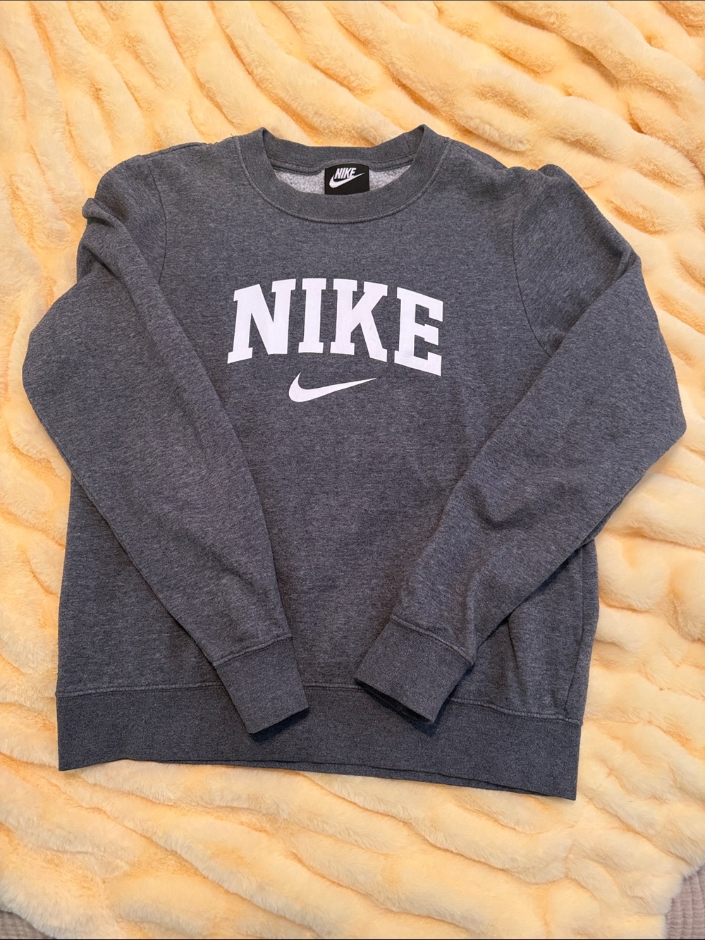 Nike Gray Crewneck Sweatshirt with White Logo